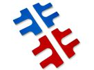 GUDE 7902 Frontetiketten, selbstklebend, rot/blau