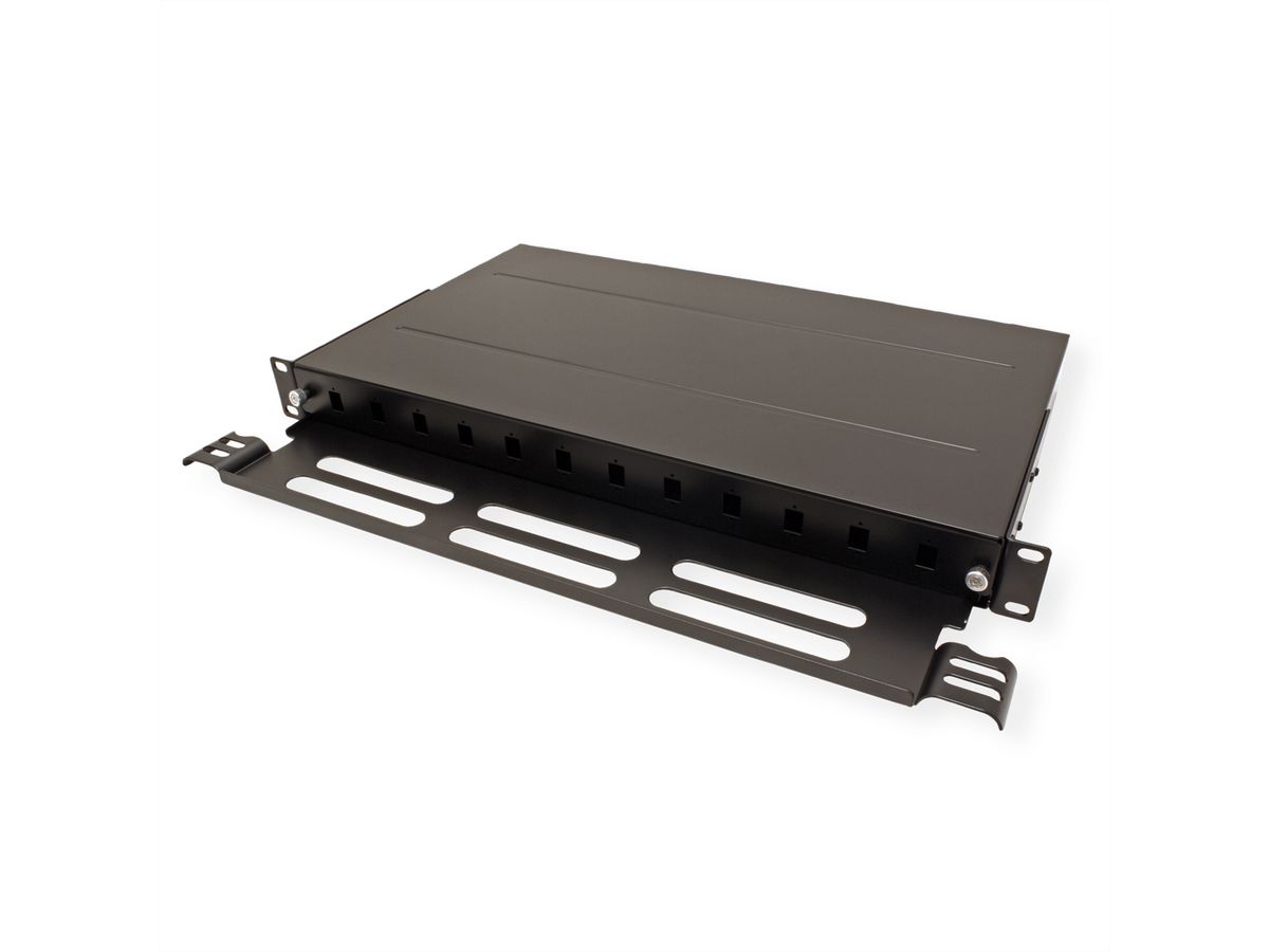 ROLINE FO Panel 19" unloaded, 12x Ports SC(Simplex)/LC(Duplex), black