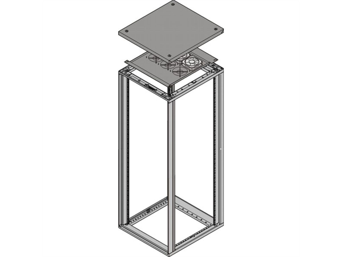 SCHROFF Novastar Ventilator Opzetkap Met 2 Ventilatoren, Hoogte Ventilator 25 mm, 553W 500D