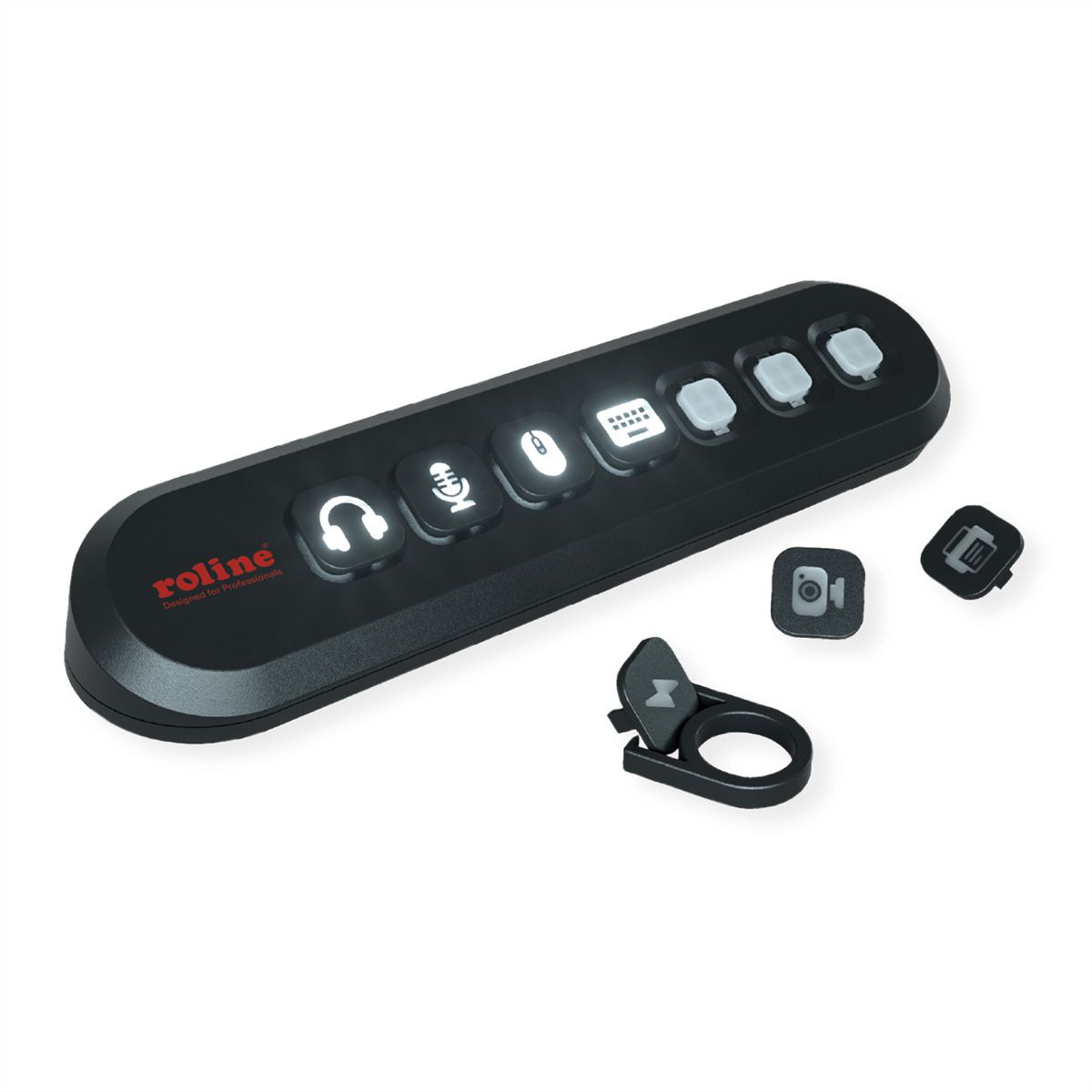 ROLINE USB 3.2 Gen 1 hub, 7-voudig, verwisselbare knoppen, type A-aansluitkabel