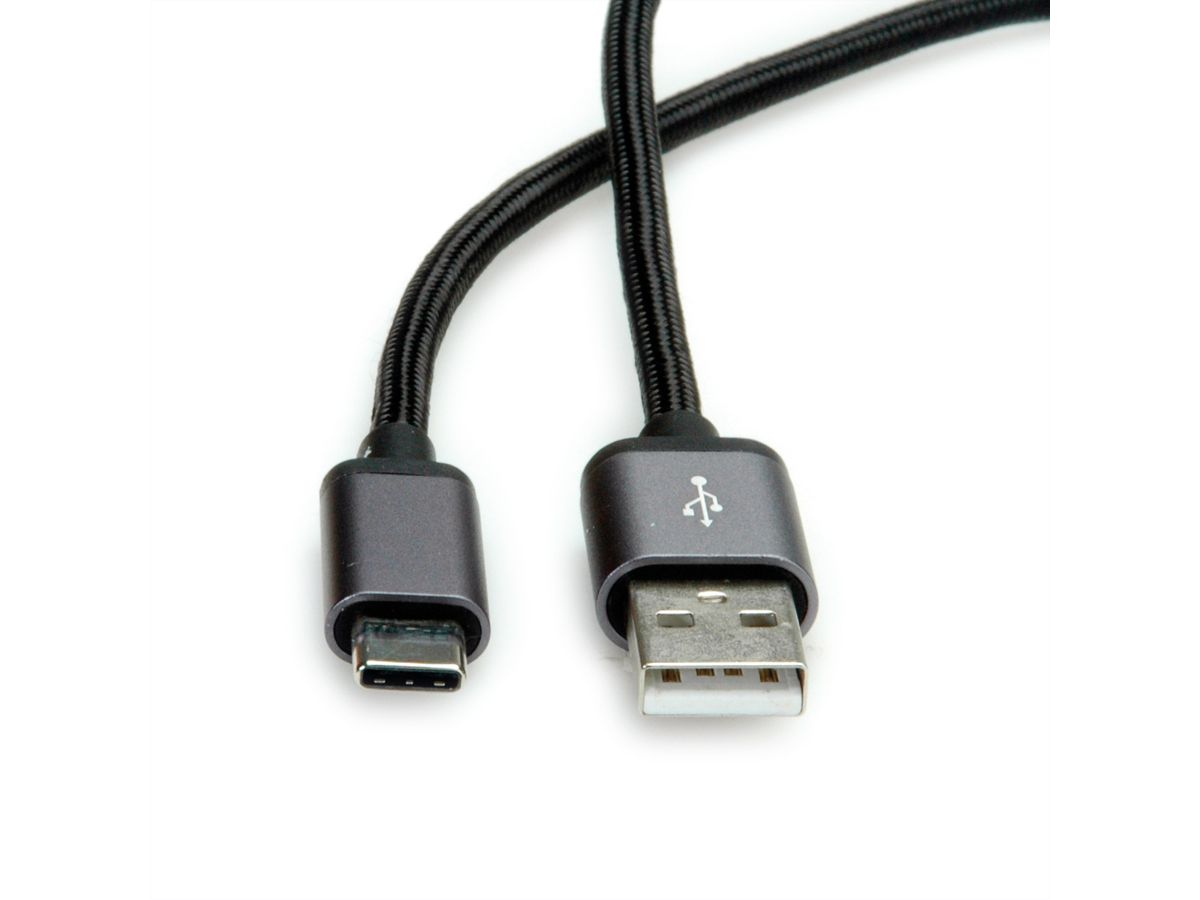 ROLINE USB 2.0 Kabel, C - A, M/M, zwart, 3 m