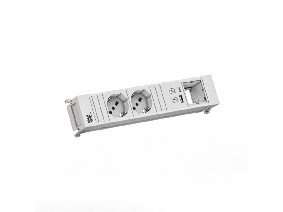 BACHMANN POWER FRAME 2xP40 1xCM 1xUSB A/C 22W 0,2m GST18