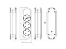 BACHMANN SMART 3xCEE7/3 brown, 3x earthing contact