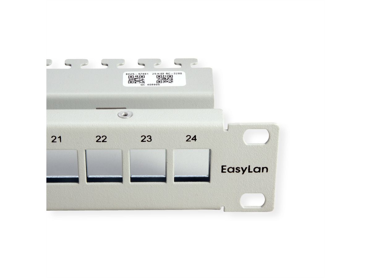 EasyLan preLink / fixLink paneel 19'' 1HE, 24x Keystone aansluitingen