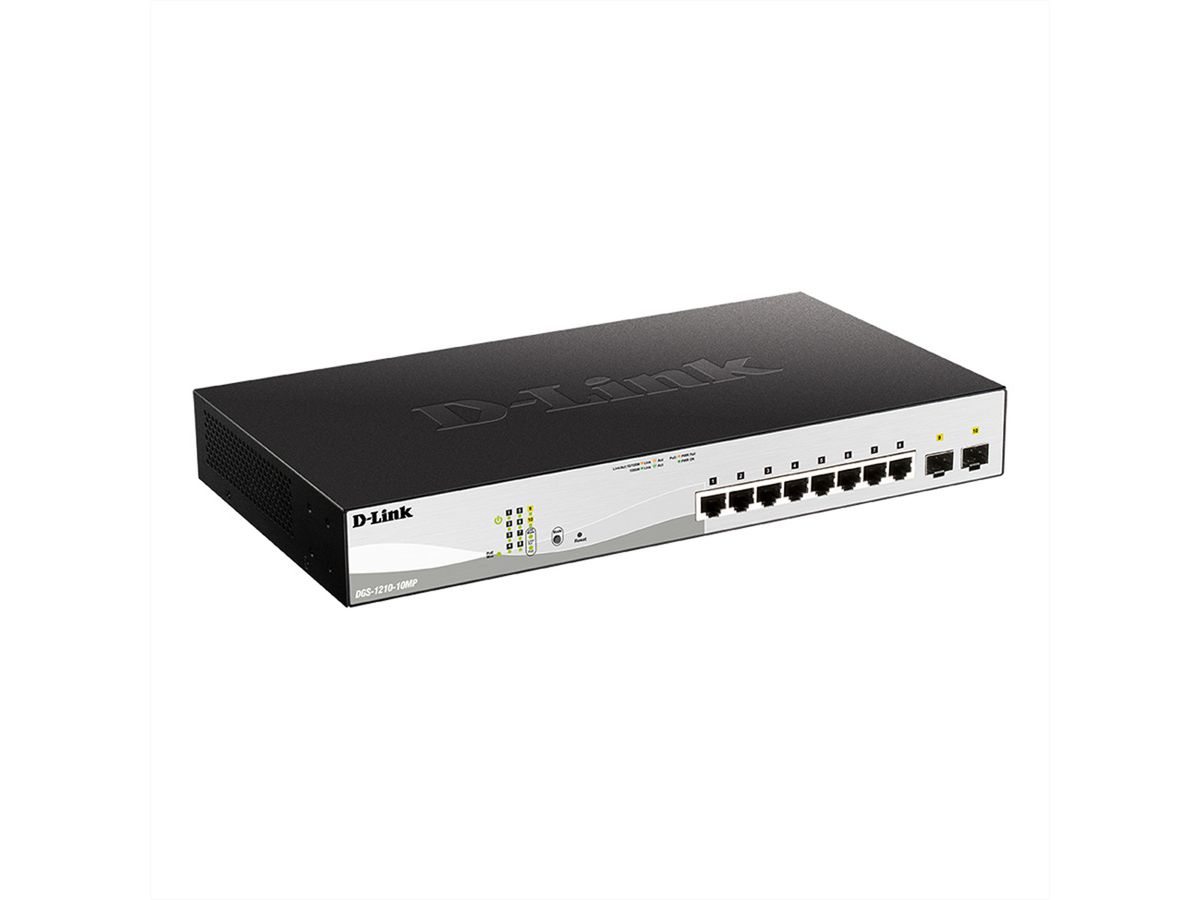 D-Link DGS-1210-10MP 10-poorts PoE+ Layer2 Smart Managed Gigabit Switch