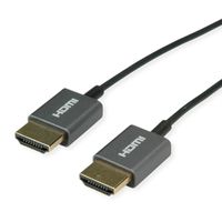 ROLINE 8K HDMI Ultra HD-kabel met Ethernet, M/M, ultradun, coaxiaal , zwart, 1,5 m
