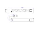 BACHMANN CONI 4xCEE7/3 1xUSB A/C 22W 1xCM 0.2m GST18 RAL9010