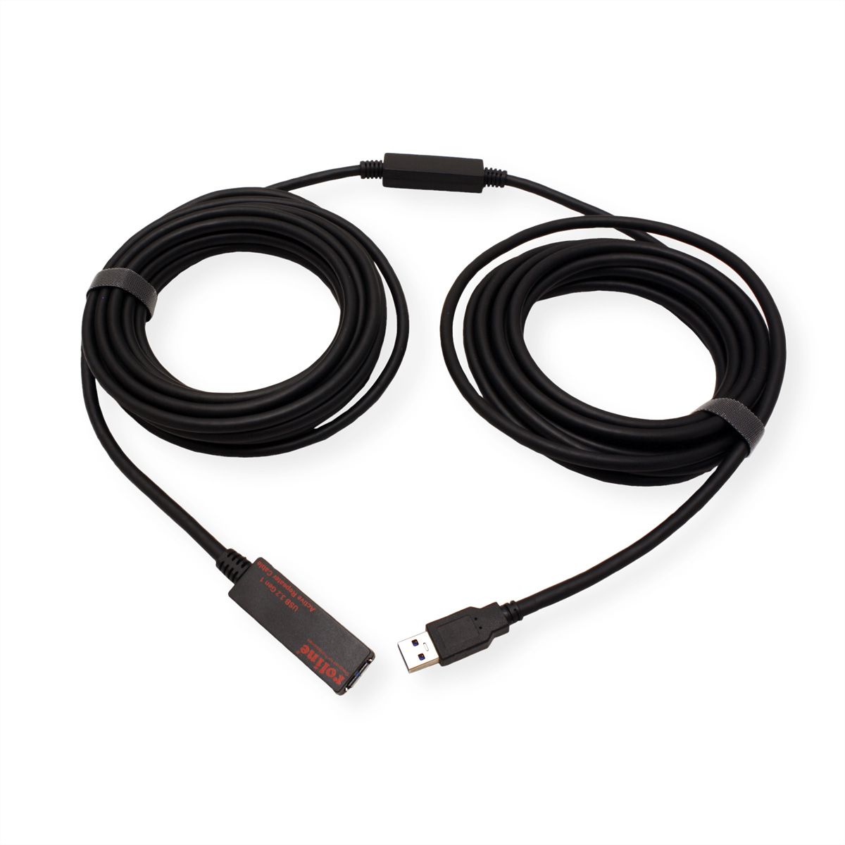 ROLINE USB 3.2 Gen 1 Actieve Repeater kabel, zwart, 10 m