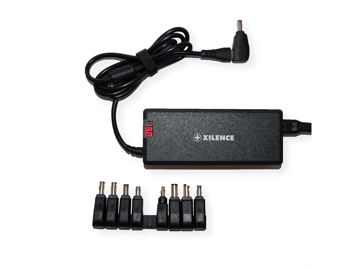 Xilence Universal Notebook Charger, XM008, 9 Adapters, LED Display, 75W