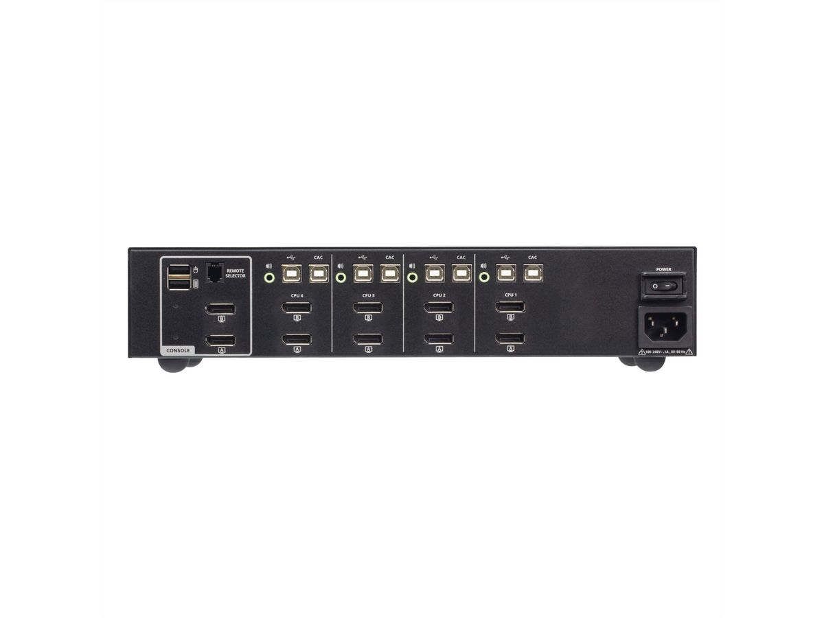 ATEN CS1144DP4C 4-Poorts USB DisplayPort Dual Display Secure KVM Switch met CAC