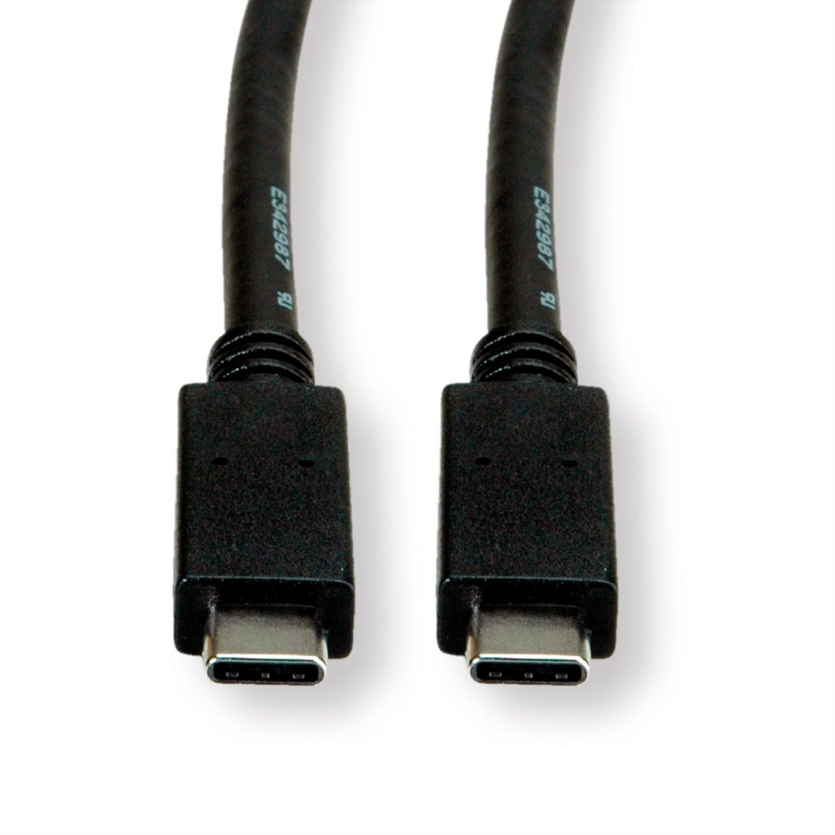 ROLINE USB 3.2 Gen 2 kabel, met PD, C-C, M/M, 4K UHD-1, 10Gbit/s, Emark, 100W, zwart, 2 m
