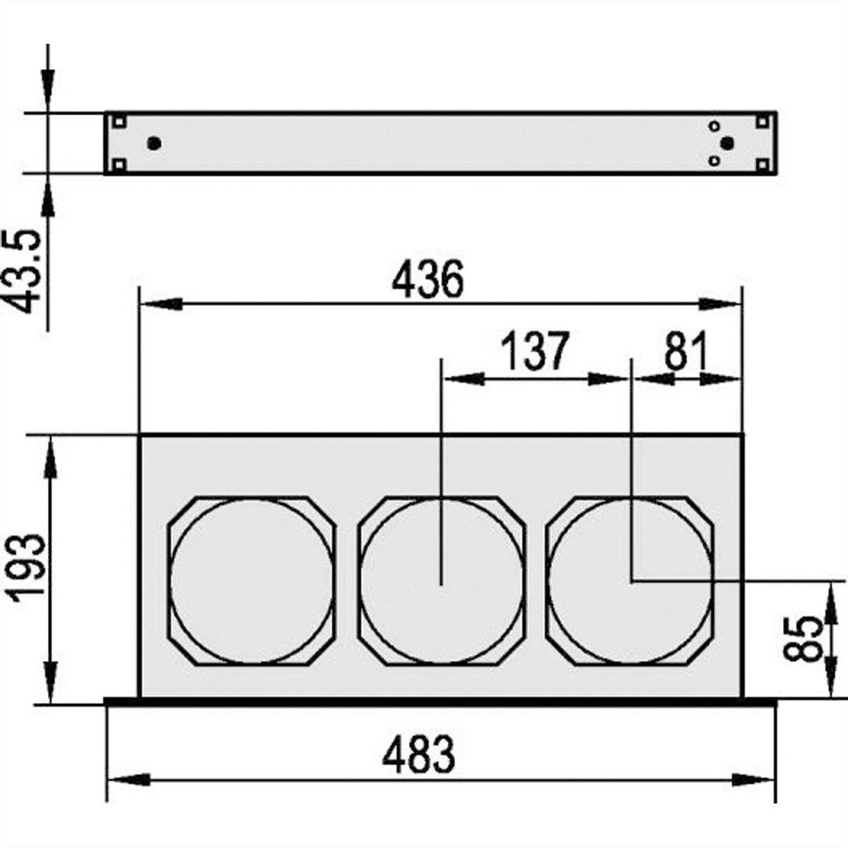 SCHROFF 19" ventilatoreenheid, 1 HE, 3 ventilatoren, 115 VAC