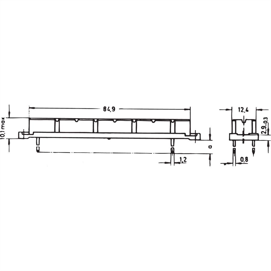 SCHROFF Stekker Type H, EN 60603, DIN 41612, female, 15 contacten, pin lengte 10,0 mm
