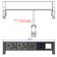 BACHMANN DESK2 2xUK 1xUSB A/C 22W 1xCM, 0.2m GST18 INOX United Kingdom