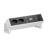 BACHMANN DESK2 2xCH 90° 1xUSB C/C 45W, L=0.2m RAL9010