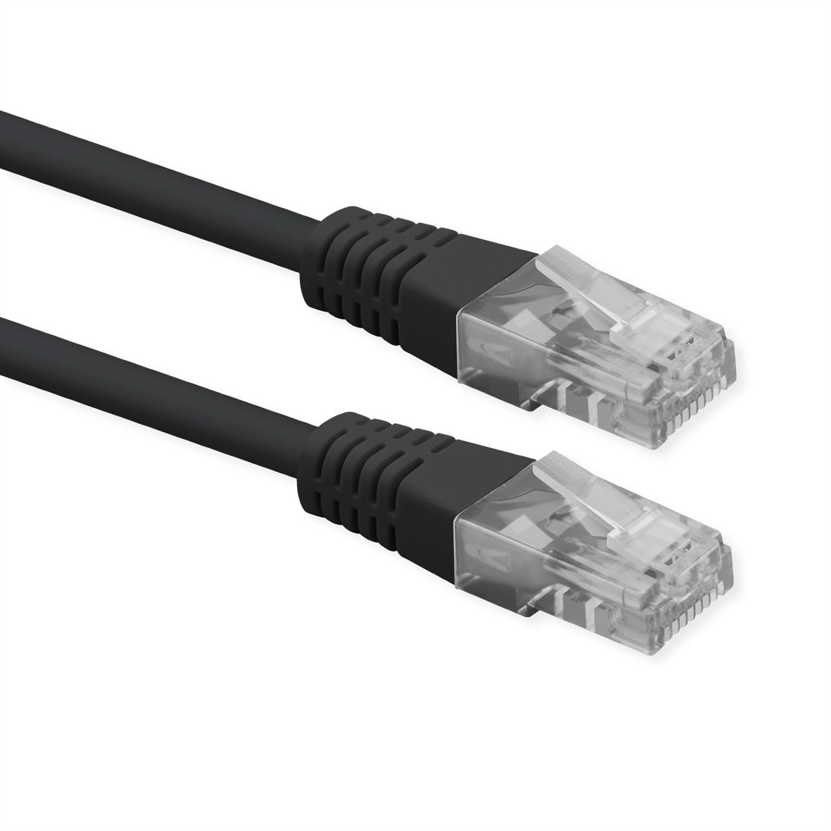 ROLINE Cat.6 (Class E) Patch Cable, UTP, PoE, zwart, 0,5 m