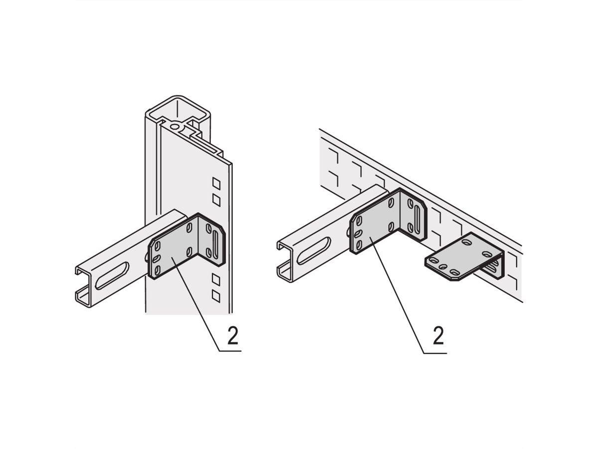 SCHROFF Eurorack C-Rail Mounting Bracket for cabinet uprights or depth members