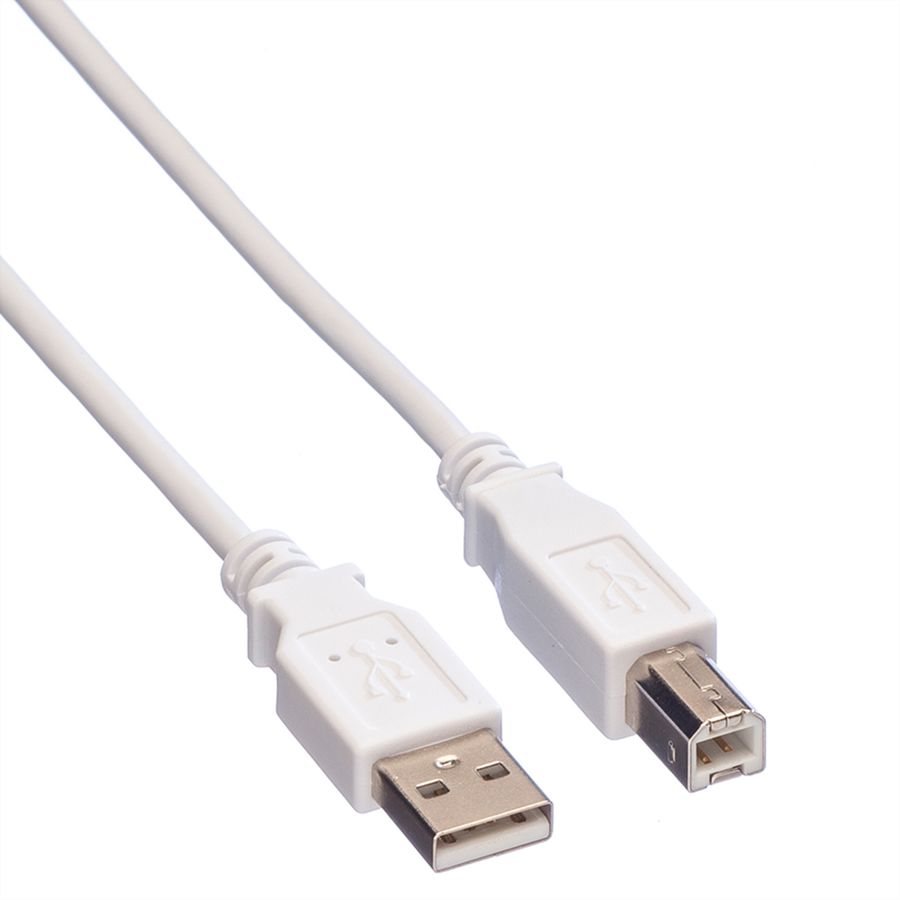 VALUE USB 2.0 Cable, A - B, M/M, white, 4.5 m