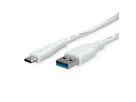 VALUE USB 3.2 Gen 1 kabel, A-C, M/M, wit, 2 m