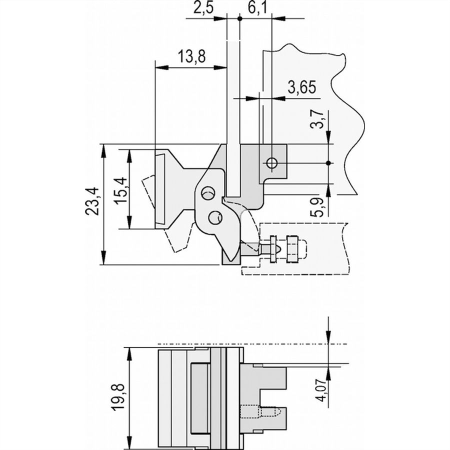 SCHROFF Extractor Handle Trapezoid Form, Type 2, RAL 7035, With Alignment Pin