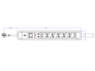 BACHMANN PRIMO 2 6xCEE7/3 1xSPD with loop 1xswitch 2m RAL5010