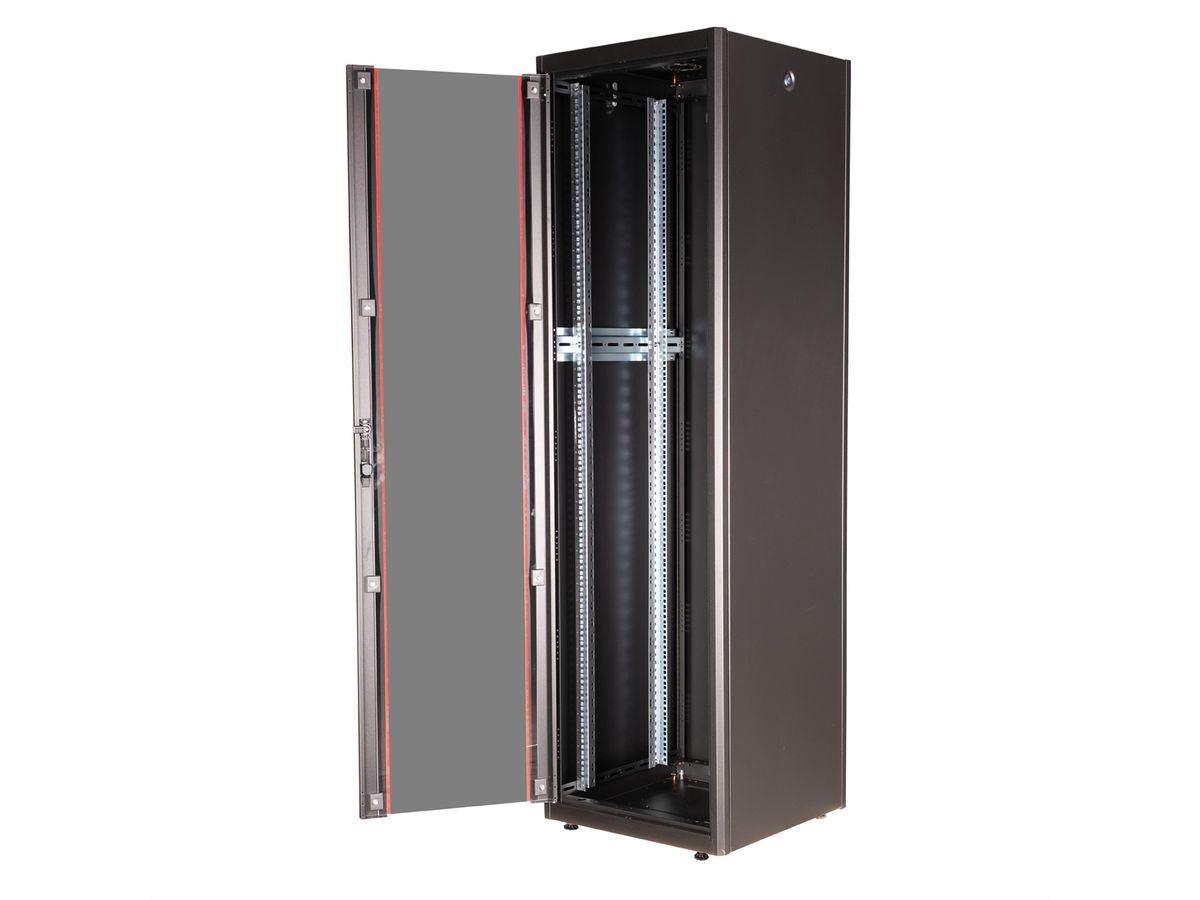 ROLINE 19-inch netwerkkast Basic 42 U, 600x600 BxD Glazen deur zwart