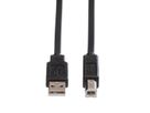 ROLINE USB 2.0 Flat Cable, type A-B, black, 0.8 m