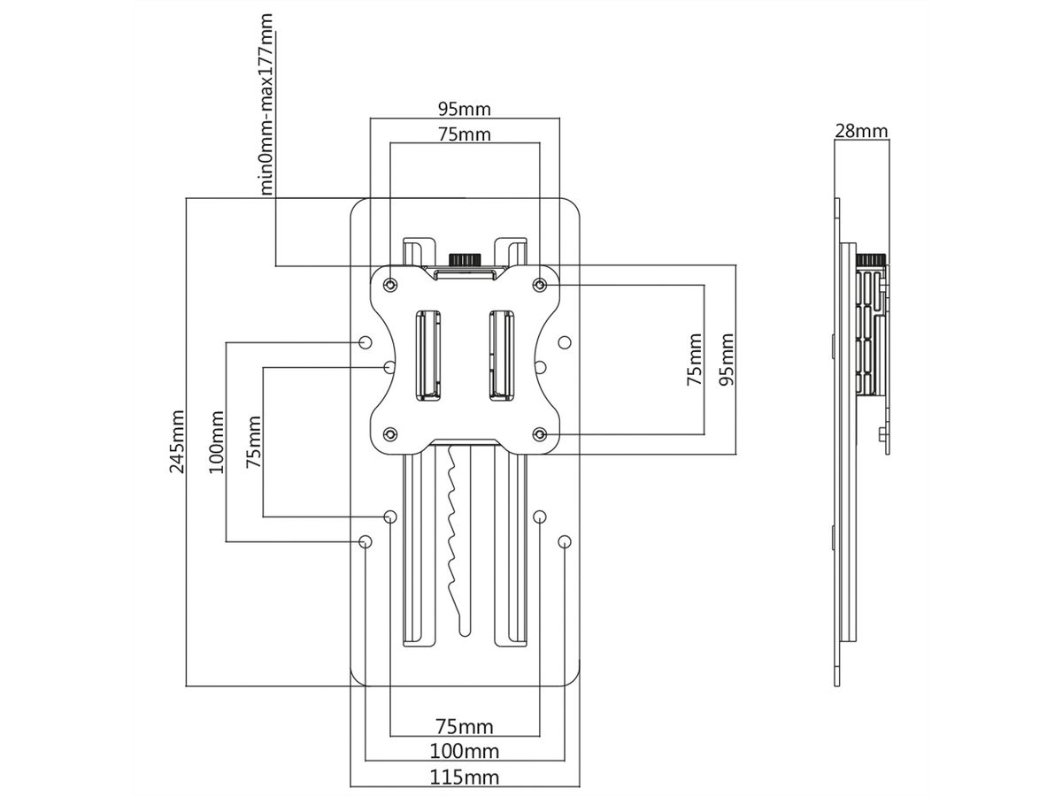 ROLINE Vertical VESA adjustment plate