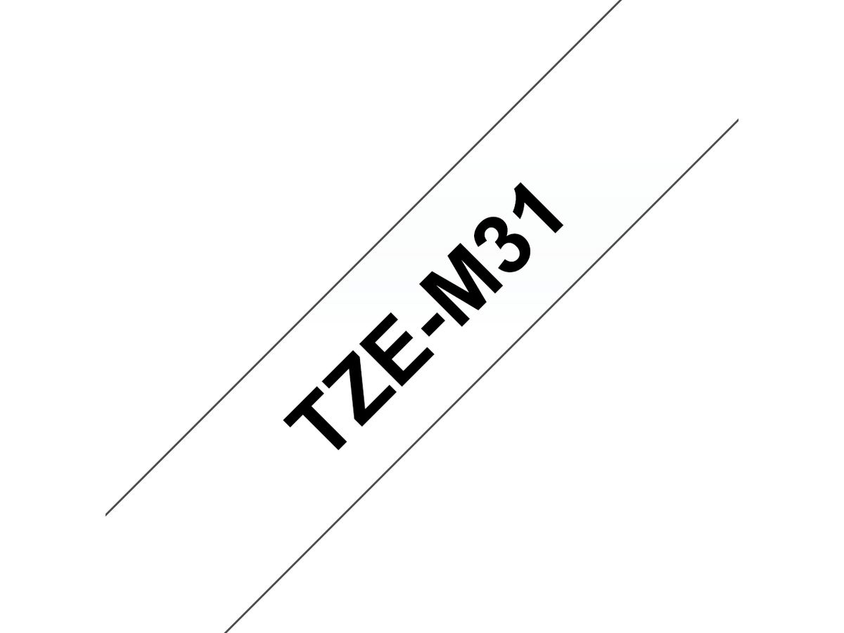 Brother TZe-M31 Zwart op zilver
