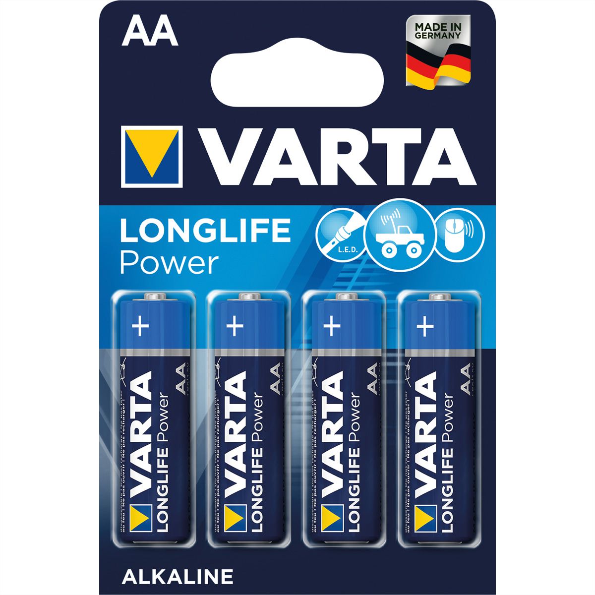 VARTA batterij Mignon AM-3, AA, LR06, 4, 1,5V, 4 cellen per verpakking
