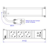 BACHMANN POWER FRAME M 3xP40, 1xUSB A&C 22W 0.2m GST18 Italia
