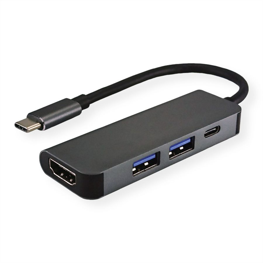 VALUE USB-C dockingstation, HDMI 4K, 2x USB Type A + Type C PD