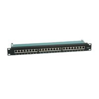 VALUE Cat.6 (Klasse E) 19" patch paneel, 24 P, afgeschermd, zwart