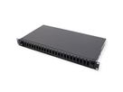 VALUE 19" glasvezel patchbox, leeg 1 HE, uittrekbaar, geschikt voor 24x SC-DX/LC 4-voudig