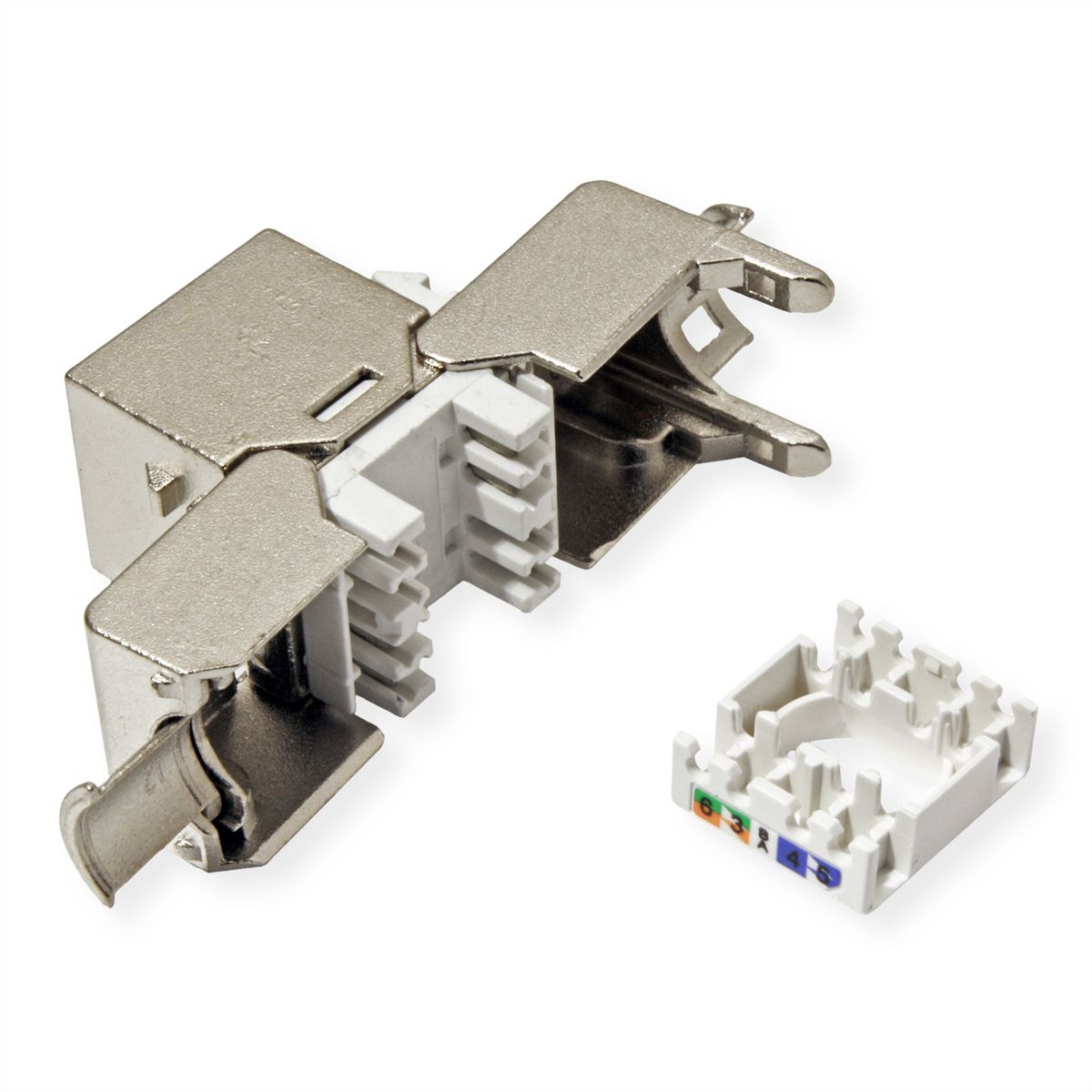 VALUE Cat.6A (klasse EA) Keystone, RJ-45, afgeschermd, zonder gereedschap, SLIM.