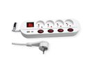 ROLINE Power Strip, 4-way, UTE, with individual on/off switches, 1x USB A, 1x USB C, 1.5 m