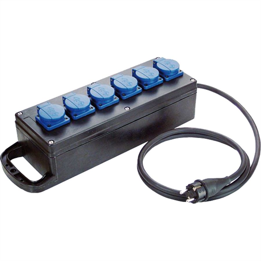 BACHMANN distribution socket 6xCEE7/3 power 2.0m CEE7/7