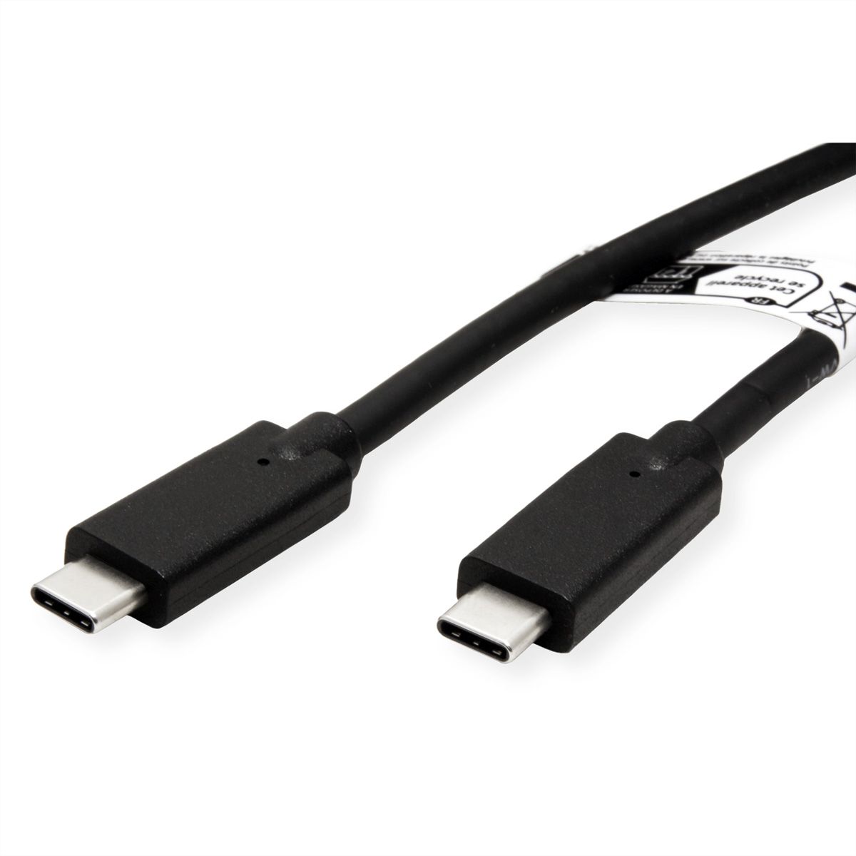 ROLINE Cable USB 3.2 Gen2 Compatible, C-C, M/M, 4K UHD-1, 10Gbit/s, Emark, 100W, black, 3 m