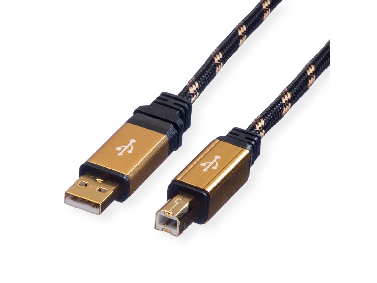 ROLINE GOLD USB 2.0 kabel, type A-B, 4,5 m