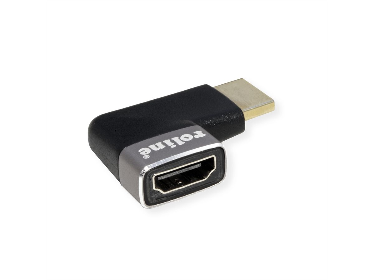 ROLINE 8K HDMI Adapter, M/F, 90° angled