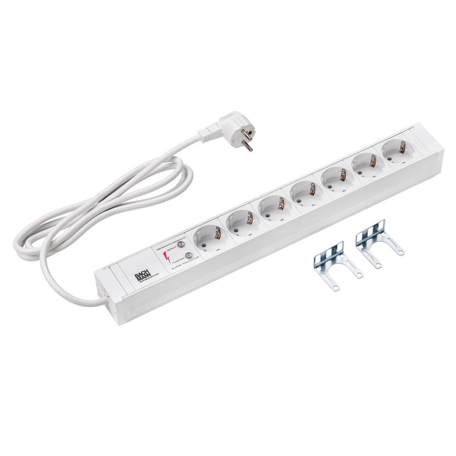 BACHMANN 19" 1.5U 7xCEE7/3 ws 1xSPD power 2.0m CEE7/7