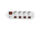 ROLINE Power Strip, 4-way, UTE, with individual on/off switches, 1x USB A, 1x USB C, 1.5 m