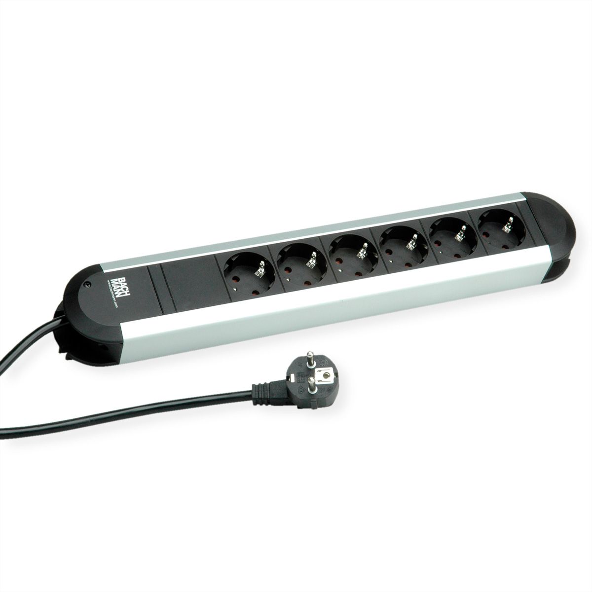BACHMANN PRIMO socket strip 6x earthing contact, aluminium, 1.75 m