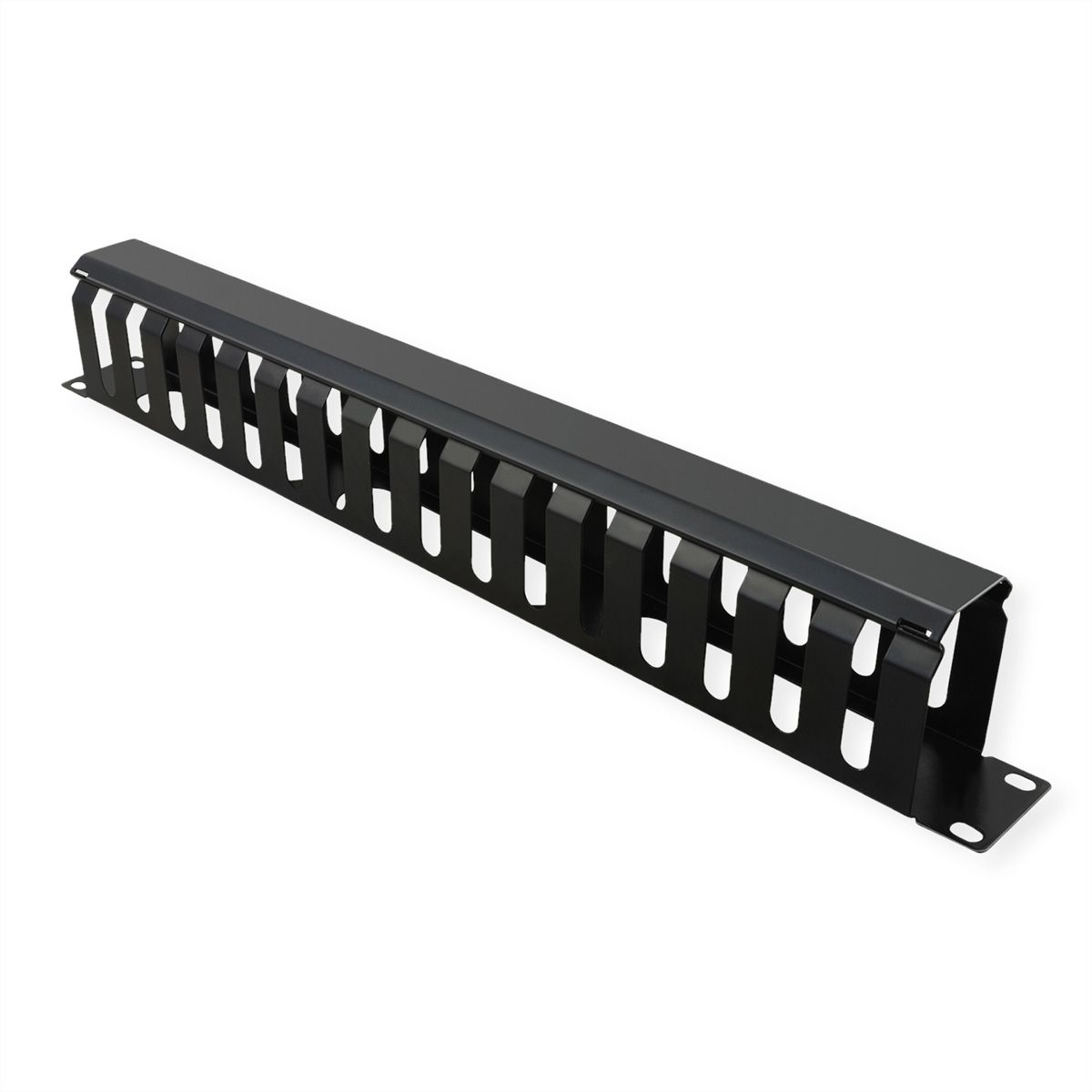 VALUE 19" Frontplaat 1 HE met rangeerkanaal 40 x 60 mm, zwart