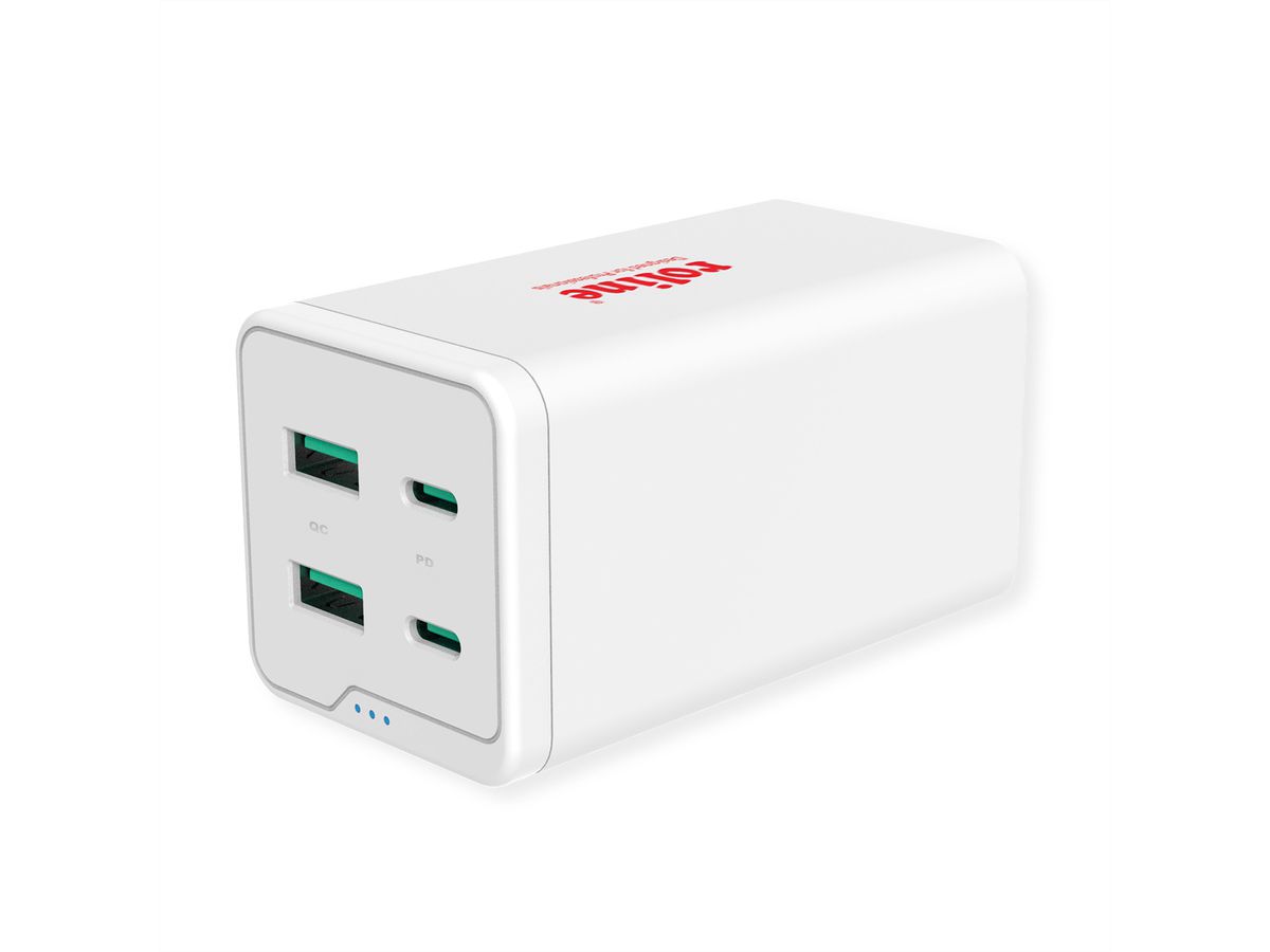 ROLINE USB Charger, 4 Ports (2x USB-C, 2x USB-A QC 3.0), max. 120W