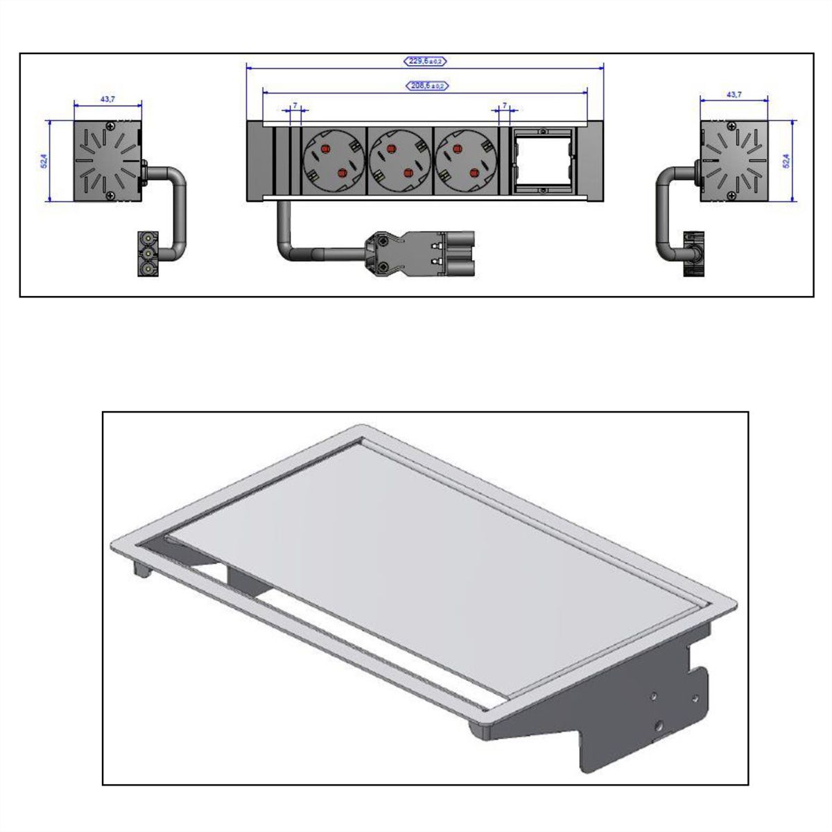 BACHMANN CONEO SET 3x earthing contact 1x ABD, silver