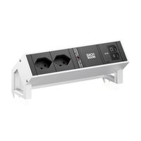BACHMANN DESK2 2xCH 90° 1xUSB C/C 45W, L=0.2m INOX
