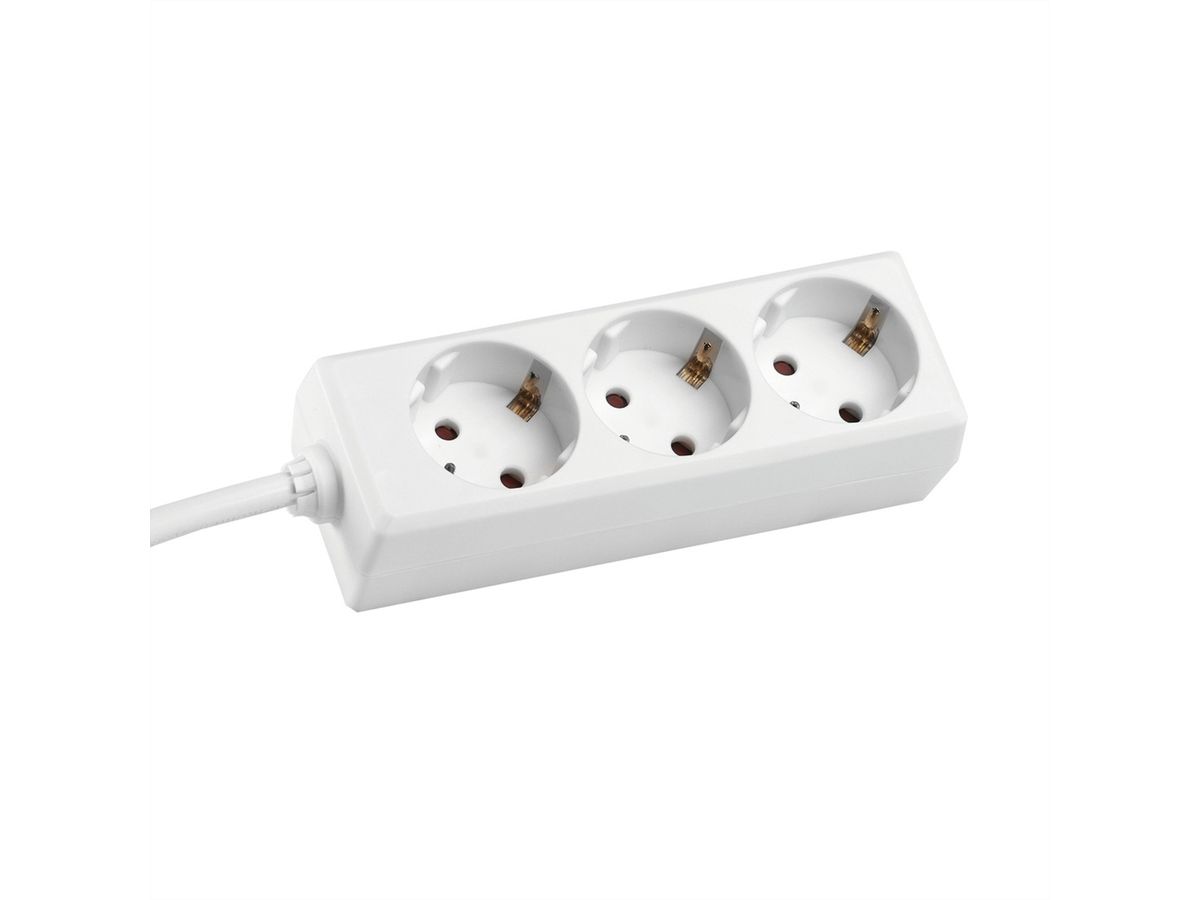 BACHMANN SELLY stekkerdoos 3x geaard contact, wit, 3 m