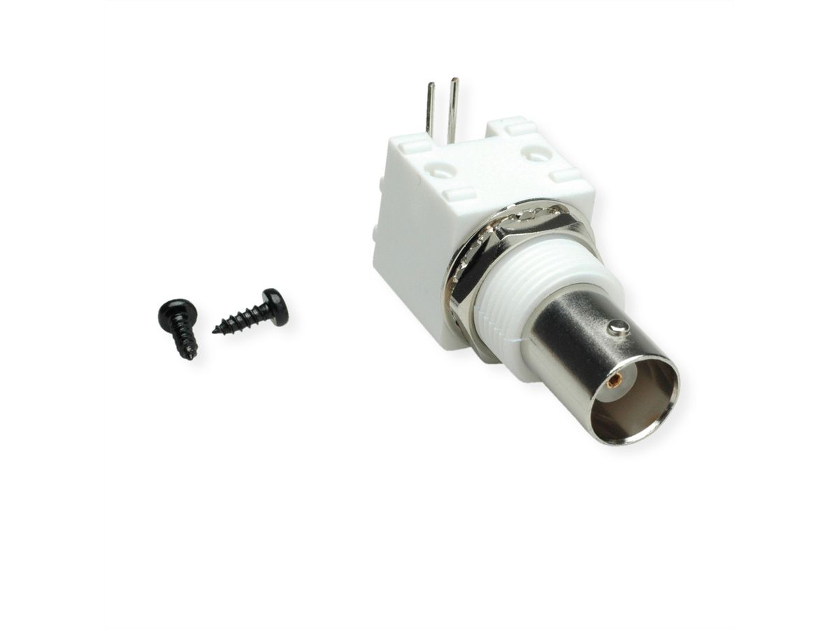 TELEGÄRTNER BNC PCB Bulkhead Angle Jack, insulated for Printed Circuits