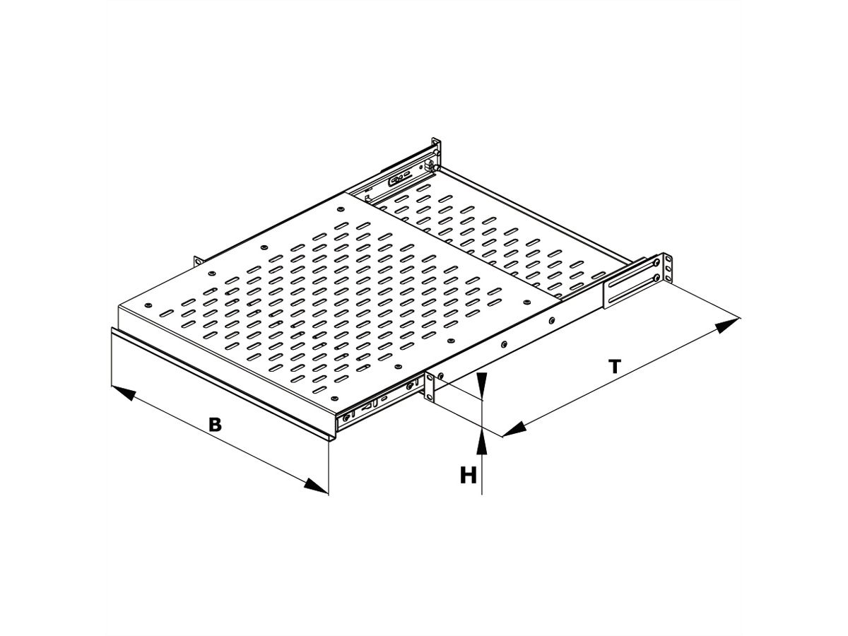 CONTEG 19"-Legplank, uittrrekbaar, 435 x 450 mm, 25kg